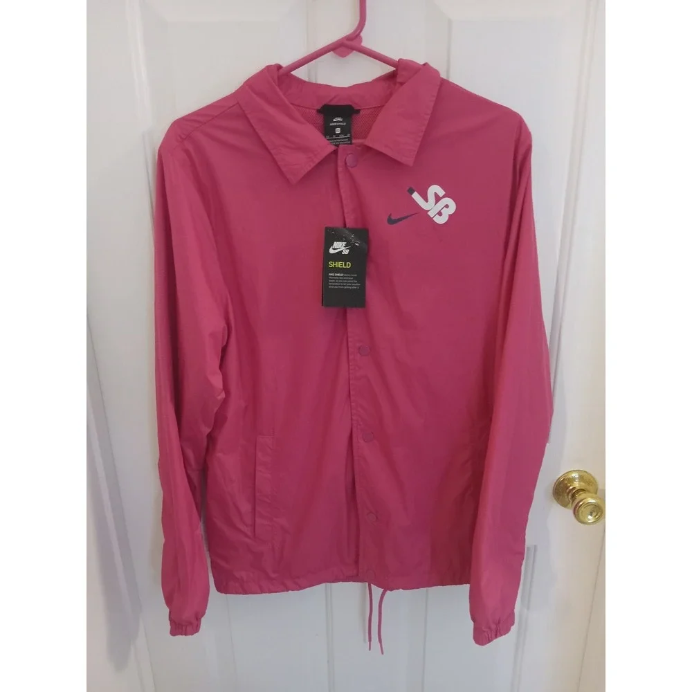 Nike SB Men's Shield Hot Pink Nylon Windbreaker Skate Jacket Size XSmall‎ New